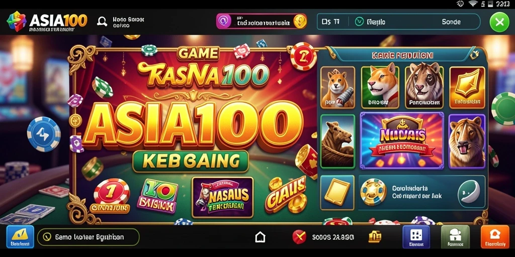 Tampilan gameplay menarik dari ASIA100 yang menampilkan keseruan permainan Kasino.