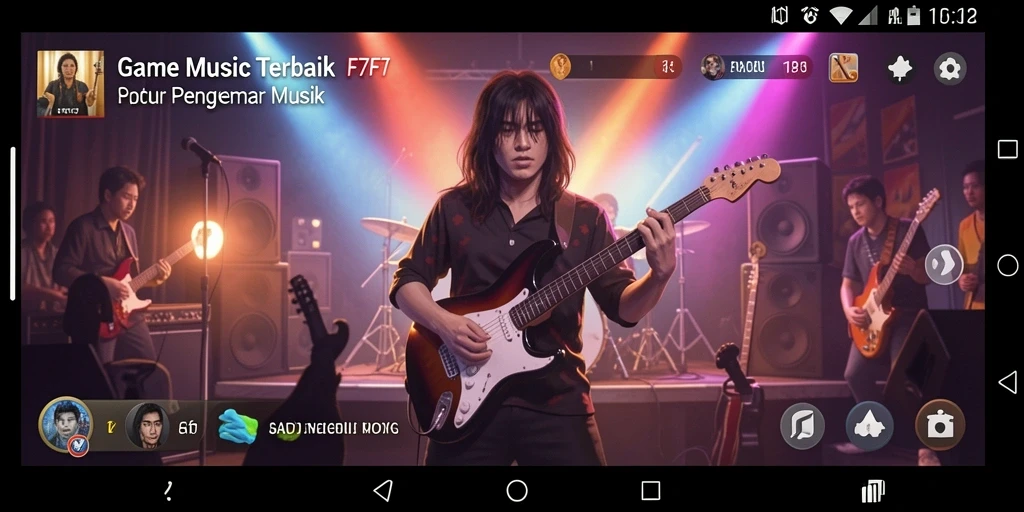 Tangkapan layar F7F7 menampilkan gameplay musik yang seru dan interaktif.