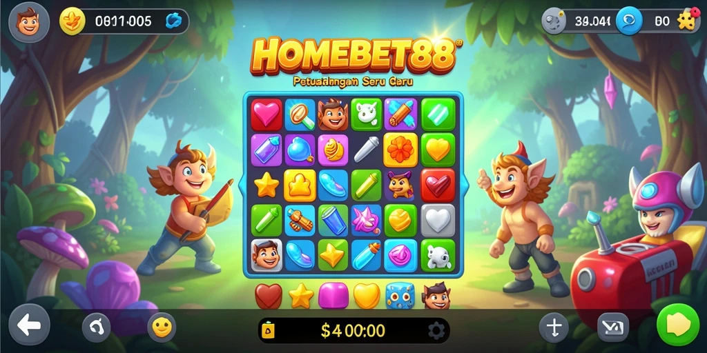Tampilan gameplay seru dan colorful dari HOMEBET88.