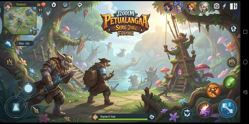 Screenshot gameplay J200M menampilkan petualangan mendebarkan di dunia fantastis.