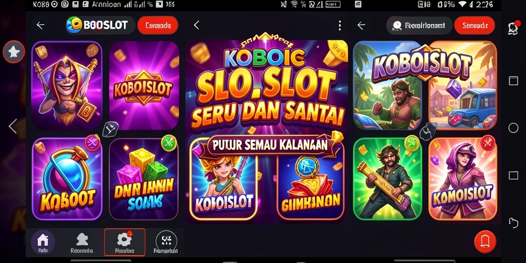 Gameplay KOBOISLOT yang seru dengan grafis menarik dan efek suara.