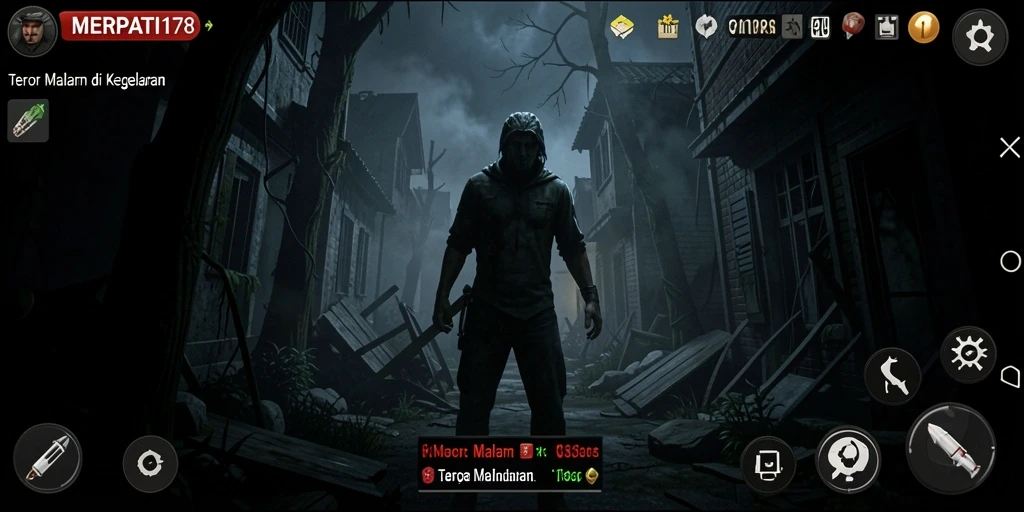 Tangkapan layar gameplay <strong>MERPATI178</strong> yang menampilkan suasana mencekam dan menakutkan.