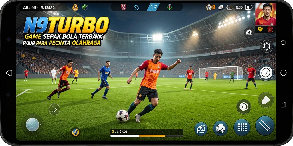Tampilan gameplay seru N9TURBO yang menggugah semangat sepak bola.