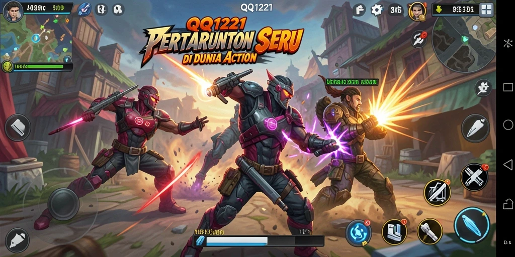 Tampilan aksi mendebarkan dalam gameplay QQ1221.