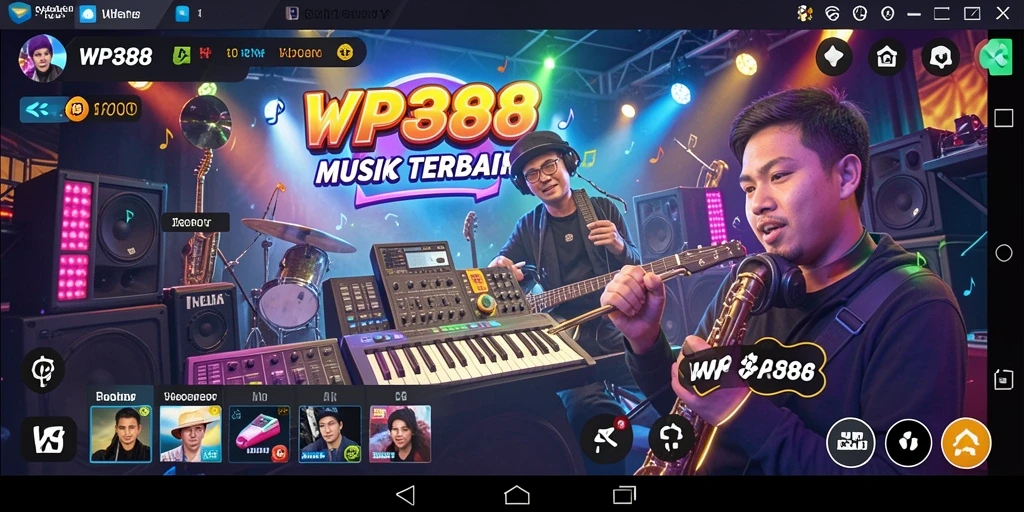 Tampilan gameplay WP888 dengan berbagai lagu yang menarik.